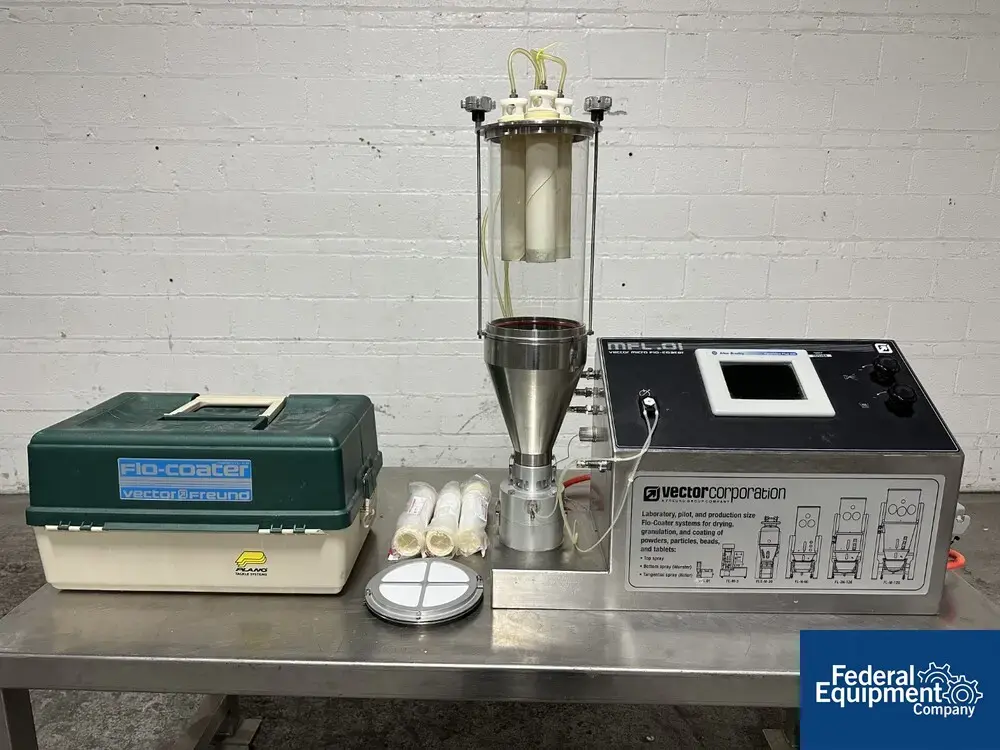 USED Vector Vector Corp. Fluidized Air Bed Dryer/Coater, Model MFL01