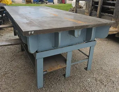 USED CAST IRON 8' X 4' LAYOUT TABLE