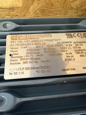 USED SEW-EURODRIVE K57 DRL100L4BE5/IS/TF/AS7W/V