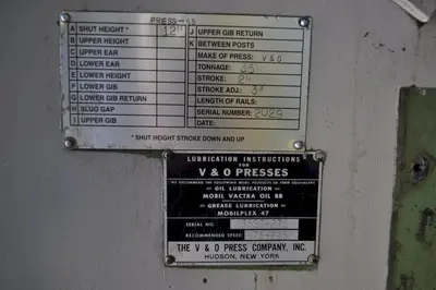 35 TON V & O GAP FRAME PRESS
