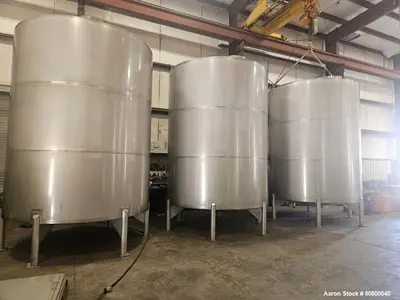 Unused 6,500 Gallon 304 Stainless Steel Vertical Tank | Single Wall Storage Vessel