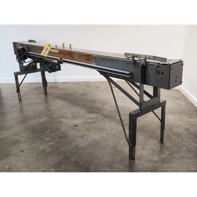 Used 7.5"W X 10'L Stainless Steel Tabletop Belt Chain Conveyor