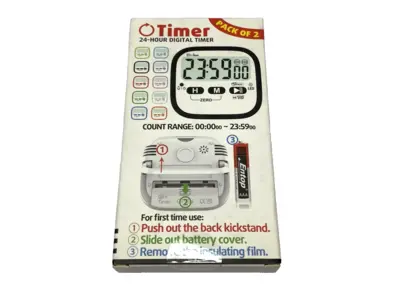 24 Hour Digital Kitchen Timer PACK OF 2 - New