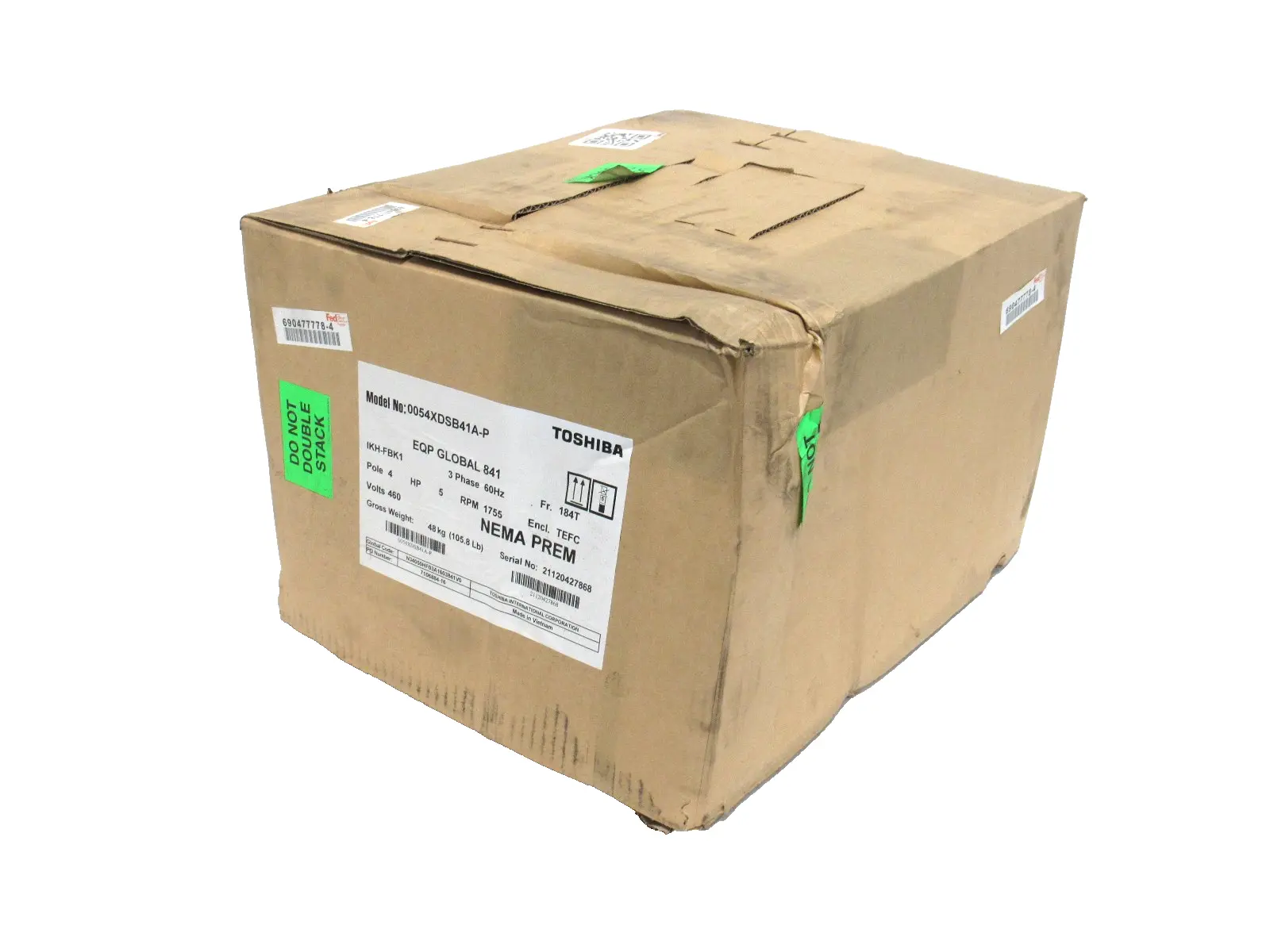 NEW TOSHIBA 0054XDSB41A-P MOTOR 5HP 460V IKH-FBK1 1755 RPM 184T