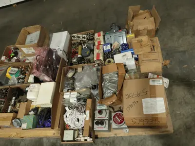 5 PALLETS OF ASSORTED ELECTRICAL AND COMPONENTS