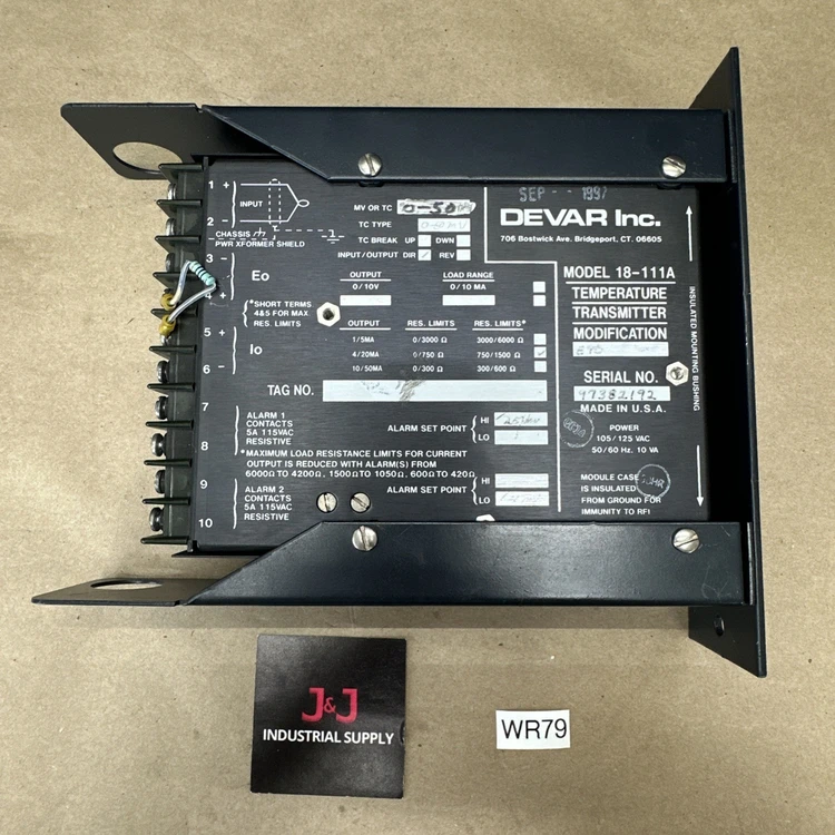 Used DEVAR 18-111A Miscellaneous Equipment (Electrical & Power) Indiana US | J&J Industrial Supply #1072344