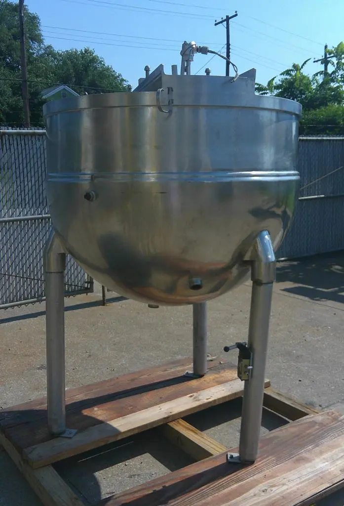 SPC7585  Kettle 200 gallon Groen hemispherical bottom kettle, 90 psi psi jacket rating, Stainless Steel