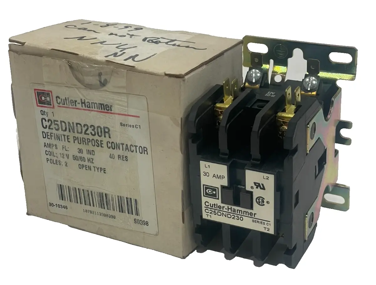 NEW CUTLER HAMMER C25DND230R DEFINITE PURPOSE CONTACTOR 12V 50/60HZ