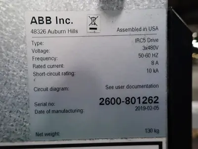 USED 2019 ABB IRB1600 / IRC5 SINGLE