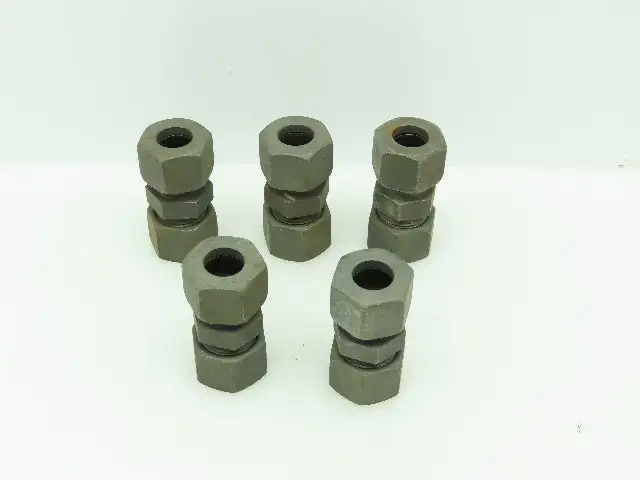 VOSS Steel Flareless Metric Straight Union Compression Fitting 16mm Tube LOT of5