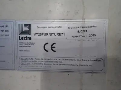 Used 2005 LECTRA VECTOR 2500 / VT25FURNITURE71 Flatbed Digital Cutting Tables & Plotters Ohio US | HGR 24 #1288578