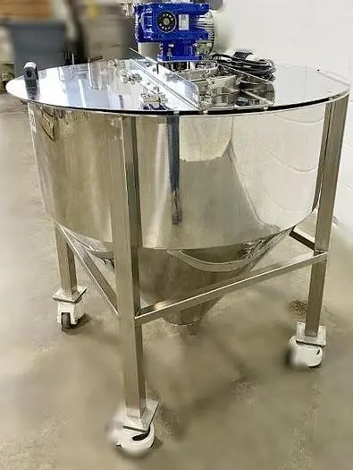 Lidded SS Hopper With Agitator - LIKE NEW CONDITON