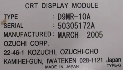 NEW FANUC A61L-0001-0092 CRT DISPLAY MODULE D9MR-10A A61L00010092