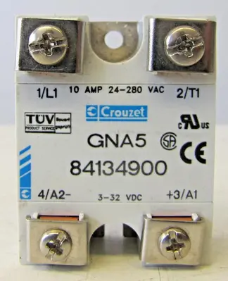 Crouzet GNA5 84134900 Solid State Relay 10 Amp 24-280 VAC Input 3-32 VDC Output