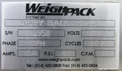 USED WEIGHPACK SYSTEMS ZIPPY BAGG