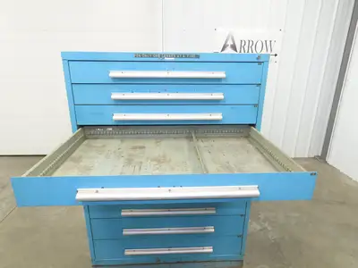 Nu-Era Modular Tool Storage Cabinet 10 Drawer 45x28x61" Blue Stanley Vidmar