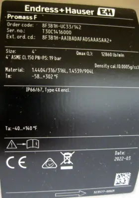 NEW Endress+Hauser 8F3B1H-UC33/142