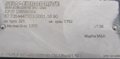 NEW SEW EURODRIVE KF37 DRN90S4 GEARMOTOR 7.96 230/460V KF37DRN90S4