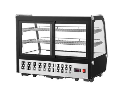 Migali 35” Wide Counter-Top Curved Glass Display Case Refrigerator