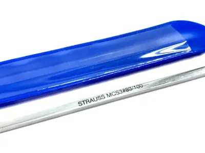 USED STRAUSS #80/100 SQUARE PROFILE FILE 3.18 X 3.18, 40 PLATED LENGTH