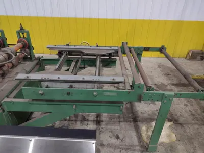 16 STAND X 4" x 36" WIDE R-PANEL ASC ROLLFORMER LINE WITH REEL & CUT OFF, BECK CONTROLS: STOCK #21176