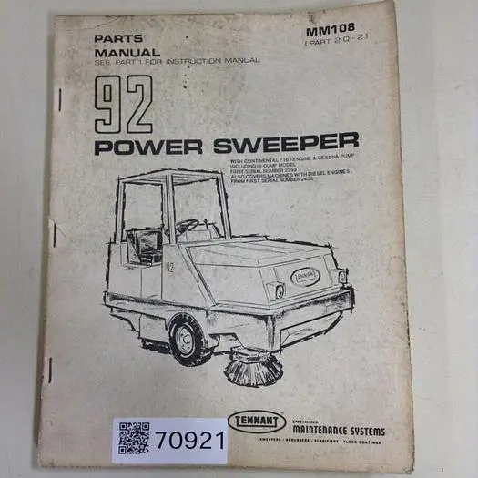 Used TENNANT MM108 Manuals Michigan US | Ideal Machinery #707970