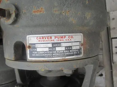 Pump, Centrif., 2 HP, Carver, 1-1/4" In/Out, C/st (6) #S739481
