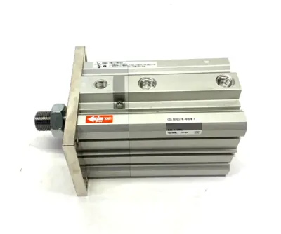 USED SMC COMPACT CYLINDER W/ LOCK, FLANGE MOUNT