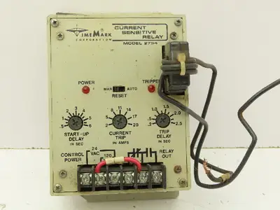 TimeMark 2734 Current Sensitive Relay See Pictures 2-20A 0.2-2.5 Sec Trip Delay