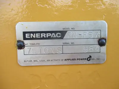 75 Ton, Enerpac, hydraulic H-frame press, table hoist