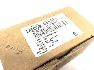 USED SETRA DIFFERENTIAL PRESSURE TRANSMITTER 0-2.5" WC RANGE