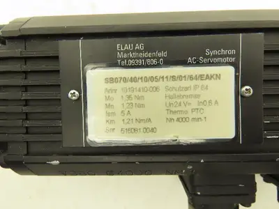 Elau SB070/40/10/05/11/S/01/64/EAKN AC Servo Motor 4000rpm