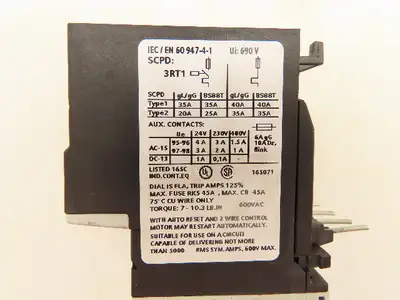 Siemens 3RU1116-1KB0 Overload Relay Motor Protection 9-12A 690V 1NO 1NC