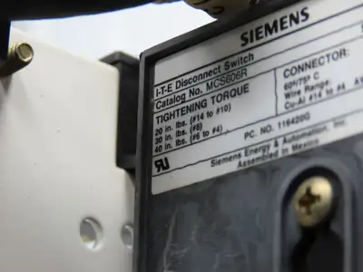Siemens 30-89258 Bucket MCC Fused Motor Disconnect With 600V 50A Fuses
