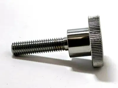 NKB10-40 | Misumi  Polished Chrome Knurled Knob 36mm OD 10x1.5mm Thread - New Other