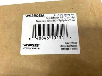 New | in-Stock WORKSHOP LOCKING SHOP VACUUM HOSE 2-1/2" X 13' DAMAGED END SHELFWARE Hoses | Maverick Industrial Sales #1099112