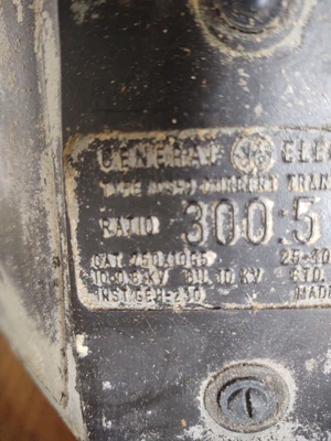🔥GE Current Transformer 300:5A Type JSC-0, CAT: 750x10G5, 25-400HZ, ID 4-3/4