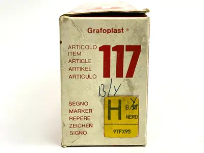 117 | Grafoplast  Wire Markers H Black on Yellow 10 Strips 9TFX95 - New