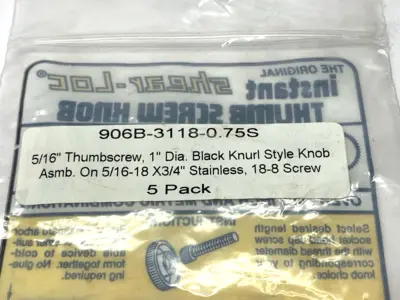 USED SHEAR-LOC THUMB SCREW KNOB 5/16" THREAD 1" DIA. KNOB LOT OF 4