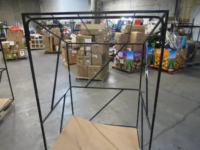 Welded Black Metal Frame Built to Fit Onto Pallets with Angled Roof - Perfect for Projects