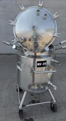 Tank, 39 Gallon (150 Liter), 316 Stainless Steel, Jacketed, Agitated, 45 PSI, Full Vac, #5991490