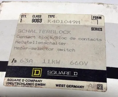 New | in-Stock SQUARE D K4D1049M Contact Blocks Ohio US | Surplus Asset Holdings #1235865
