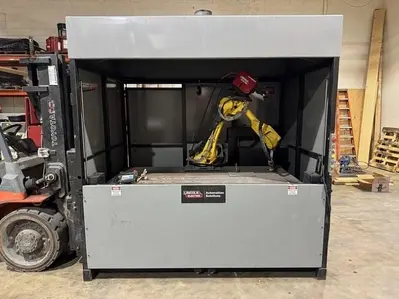 Used 2015 LINCOLN ELECTRIC AUTO-MATE 5 WITH FANUC ARC MATE 0IB ROBOTS AND R-30IB MATE CONTROL Robotic Welding Cells | Harbor Machinery Inc. #1283398