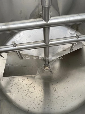 Cherry-Burrell 300 Gallon Stainless Steel Single Shell Mix Tank, Open Top, Cone Bottom
