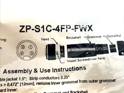 NEW AUTOMATIONDIRECT ZIPPORT FEMALE FIELD-WIREABLE CONNECTOR 4-PIN
