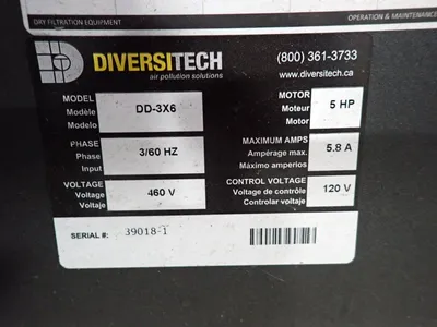 Used DIVERSITECH DD3X6 Dust Collectors Ohio US | HGR 24 #916337