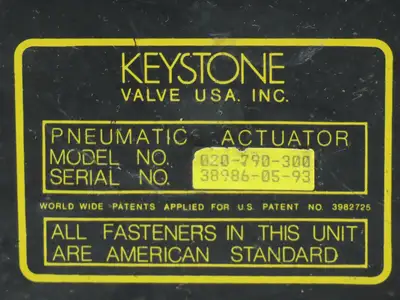 Keystone 020-790-300 Pneumatic Actuator w/ KTM Ball Valve 1.5"Flanged Stainless