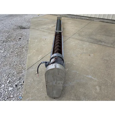 Used 9" Dia. X 18'-9"L Industrial Screw Auger Conveyor Carbon Steel 3HP
