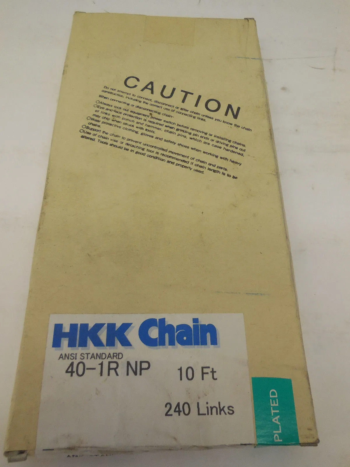 NEW HKK CHAIN 40-1R NP 10' ROLLER CHAIN 240 LINK 401RNP