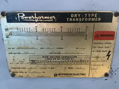 Used JEFFERSON ELECTRIC 2233287120 Distribution Transformers Ohio US | HGR 24 #1419759